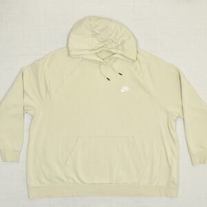 Nike Sportswear Women Pullover Hoodie Beige Plus Size 3X Long Sleeve Cotton